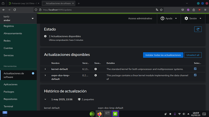 cockpit_actualizacións