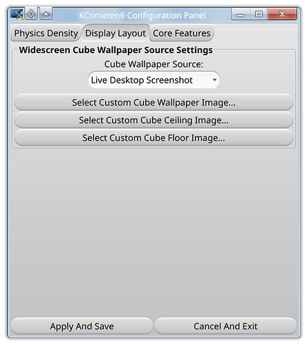 KCometen6 Configutation Panel tab 2