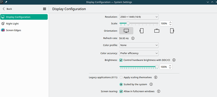 KDE DisplaySettings