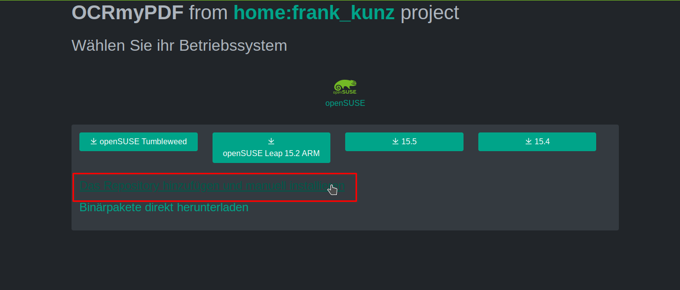 Ocrmypdf -- how can I install it? - Applications - openSUSE Forums