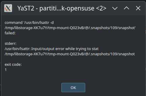 yast error