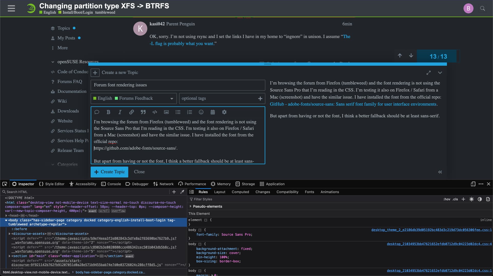 Forum font rendering issues - Forums Feedback - openSUSE Forums