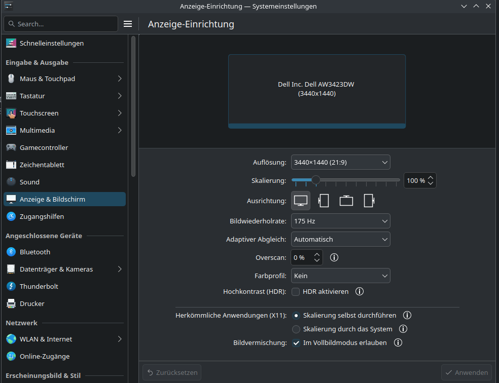 OpenSuse + KDE Plasma missing display settings Applications